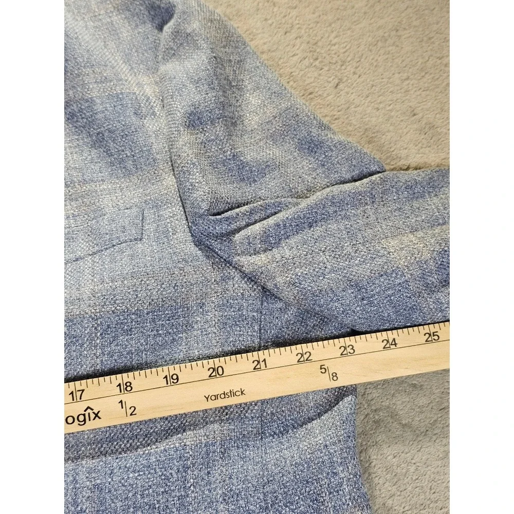 Tommy Hilfiger THFLEX Mens Light Blue Plaid Sport Coat Blazer 46R New